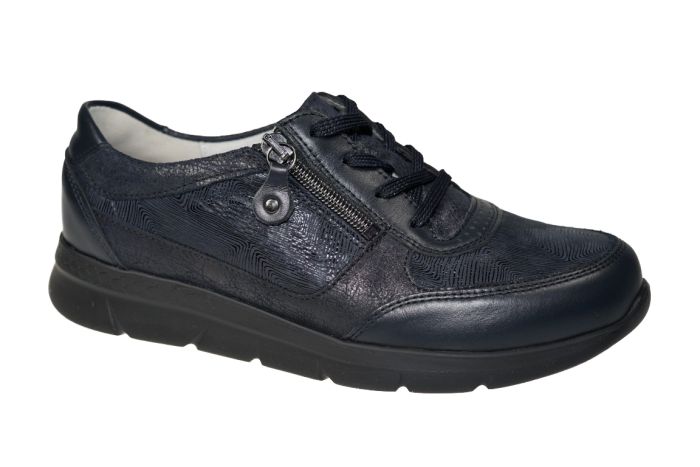 Waldlaufer veterschoen in blauw K leest