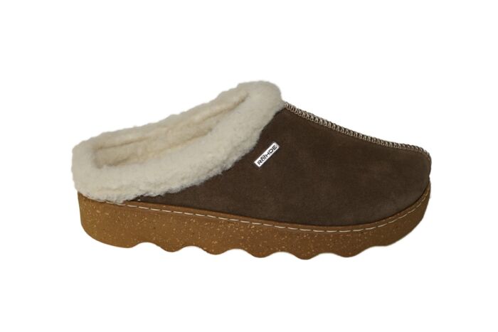 Rohde slipper in taupe suede