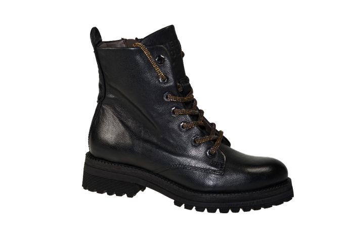 Piedi Nudi Bikerboot in zwart leer dikke zool