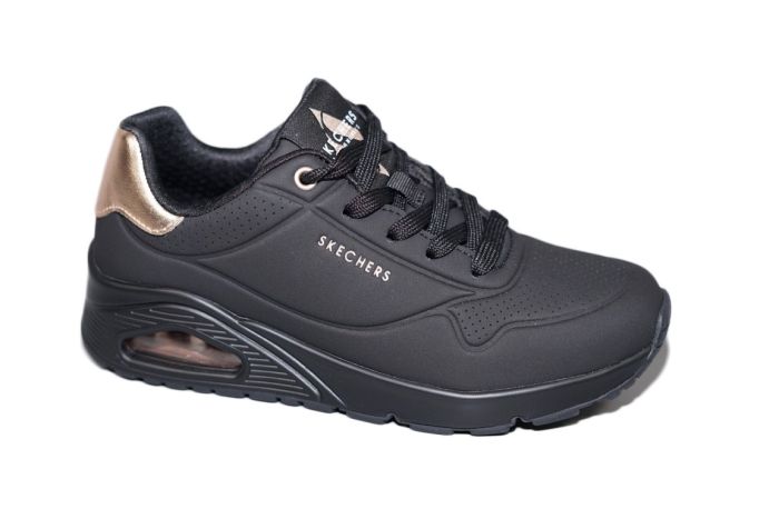 Skechers sneaker in zwart met goud hiel UNO