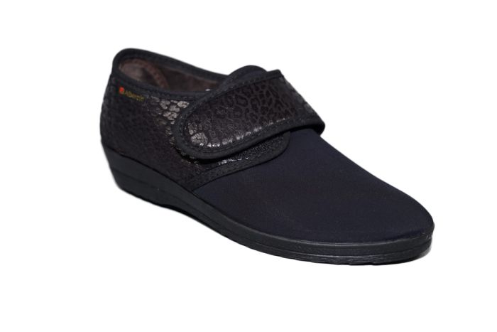 Alberola Pantoffel met klitteband met print