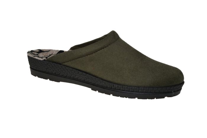 Rohde slipper in olive Microvelour