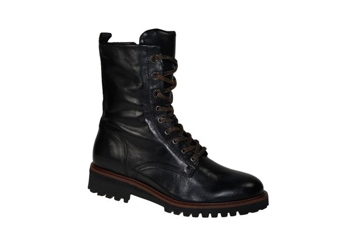 Piedi Nudi Bikerboot in zwart soepel leer