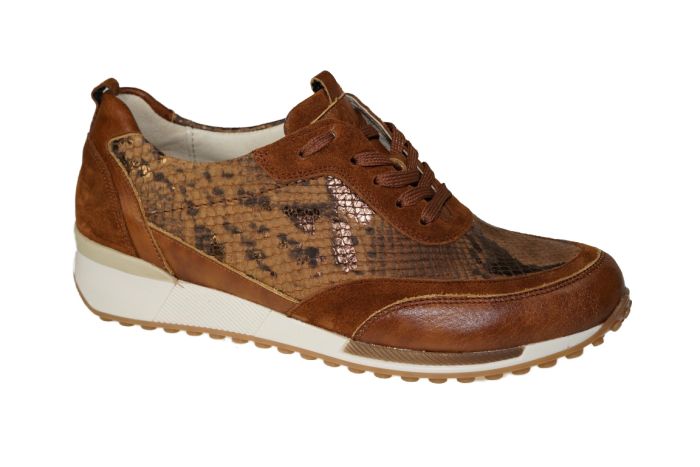 Waldlaufer sneaker in cognac suede met leer