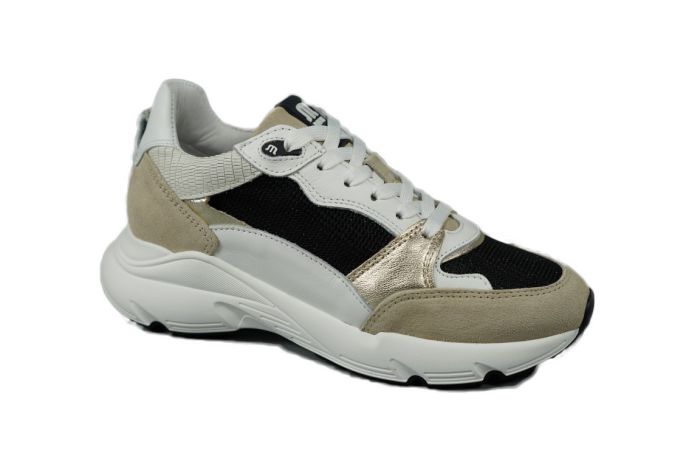 Maruti sneaker in beige suede zwart stof