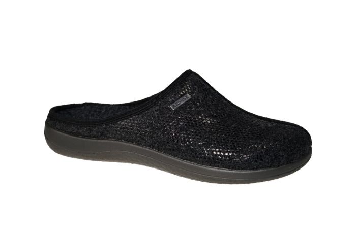 Rohde slipper in zwart softfilz shine combi