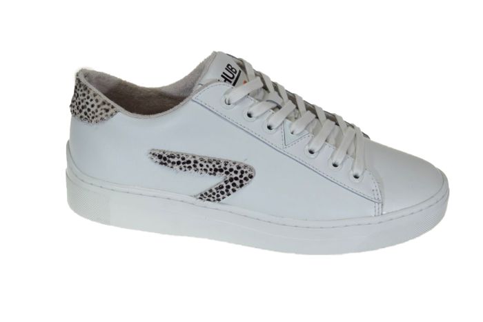Hub sneaker Hook-Z in wit met cheetah streep