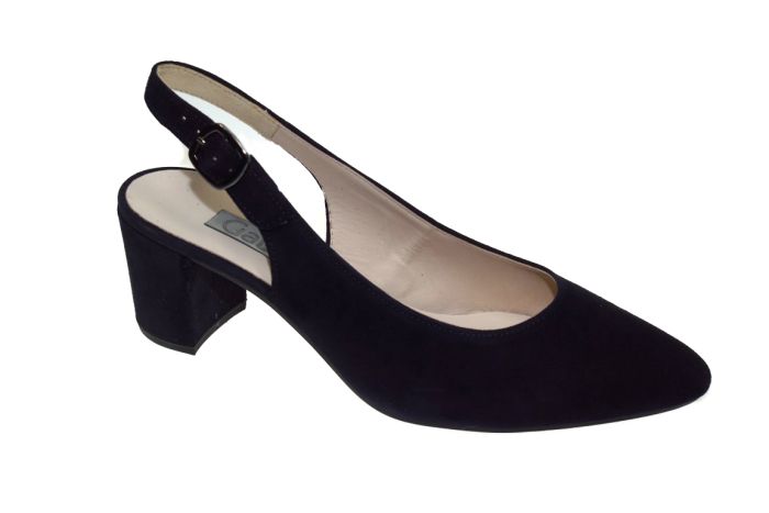 Gabor sling back in blauw suede