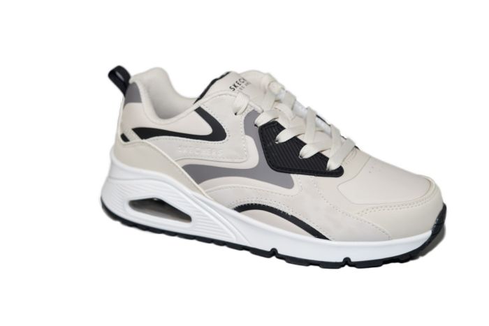 Skechers Veterschoen in wit grijs zwart UNO
