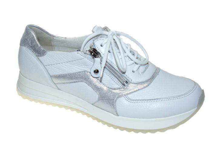 Waldlaufer sneaker in wit leer met ritsje