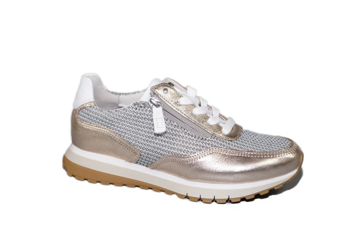 Gabor sneaker in goud mesh combi met rits
