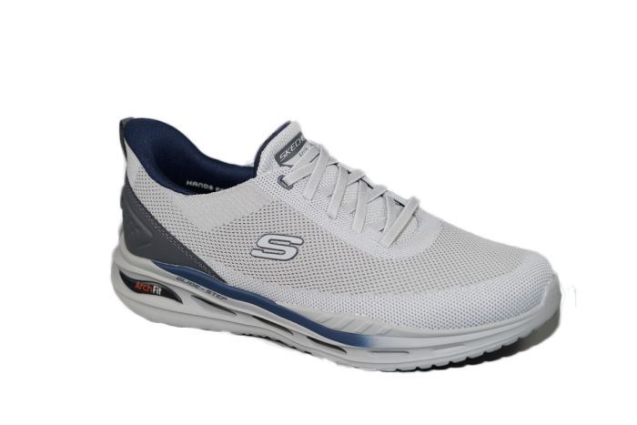 Skechers instapper in grijs blauw combi Slip in