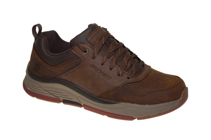Skechers veterschoen in bruin robuust look