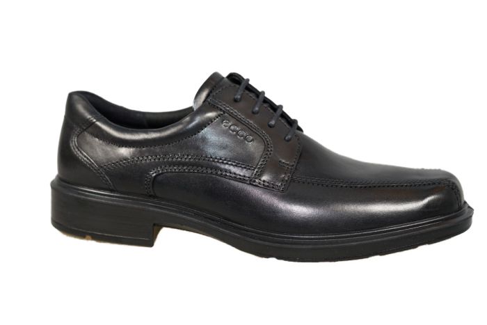 Ecco veterschoen in zwart leer met lange lijnen