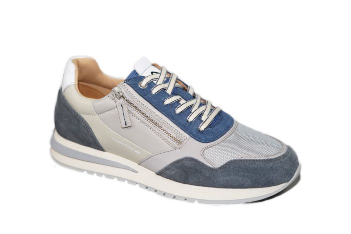 Ambitious veteschoen in grijs blauw combi Rits