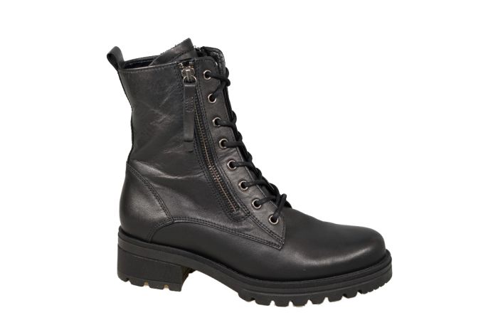 Gabor Bikerboot in zwart leer kleine hak