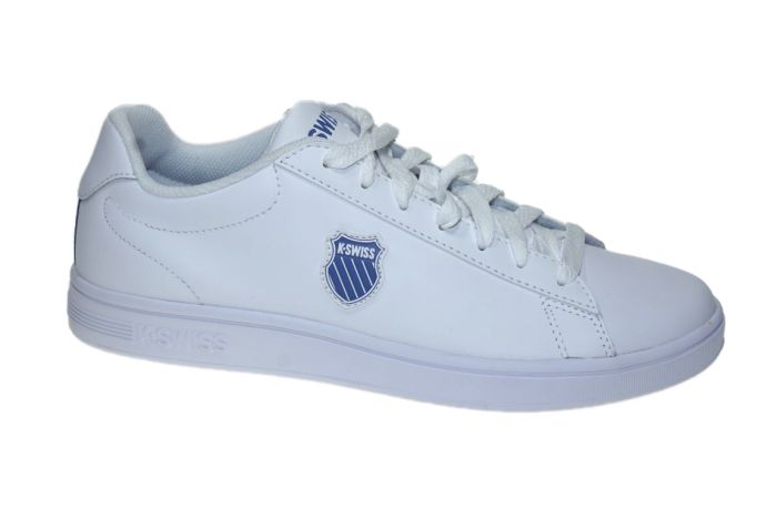 K-Swiss sneaker in het wit met blauw logo