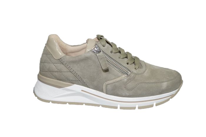 Gabor sneaker in taupe suede H leest
