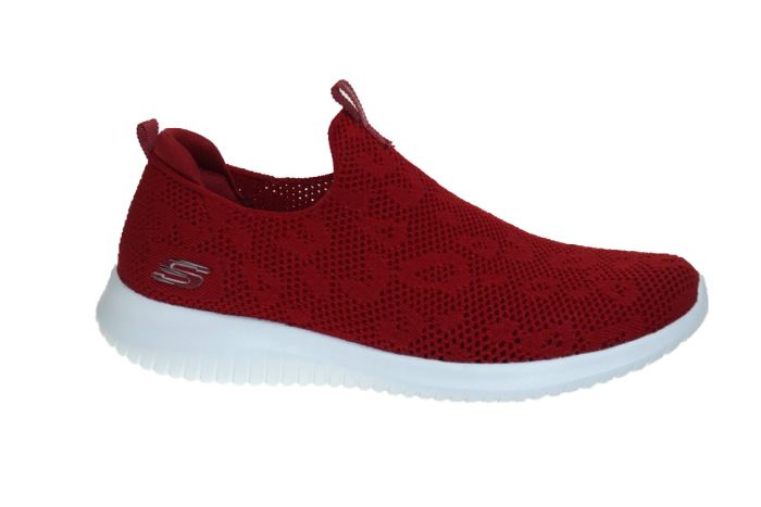 Skechers instapper rood met print stof