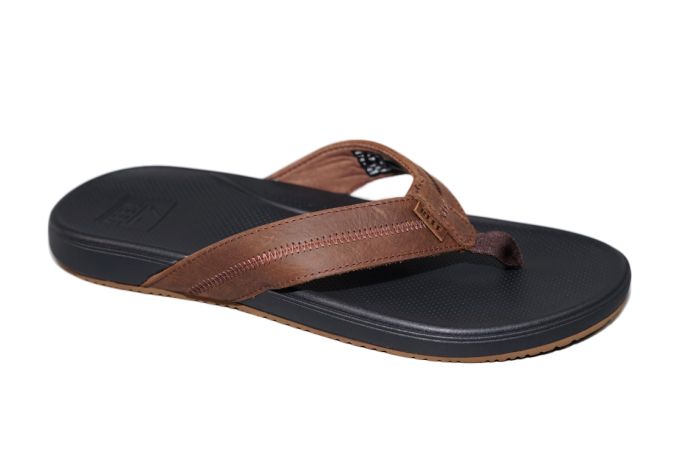 Reef Teenslipper in bruin leer zacht zool Cushion