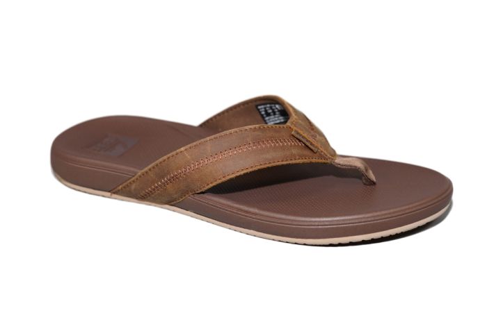 Reef Teenslipper in cognac leer zacht zool Cushion