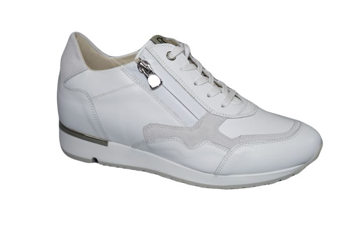 DL-Sport sneaker in wit leer met blinde rits