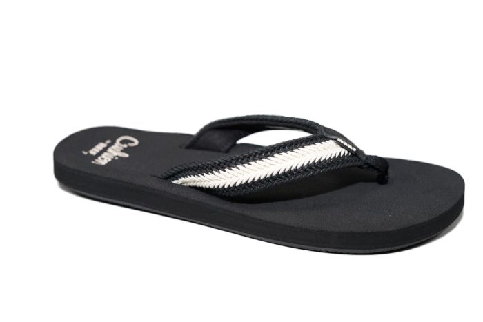 Reef teenslipper in zwart met wit schuim voetbed