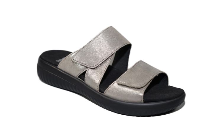 Fidelio slippers in oud zilver metalic Hallux