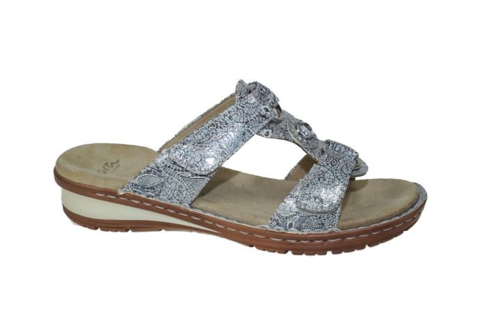 Ara slipper in zilver bewerkt met klitteband