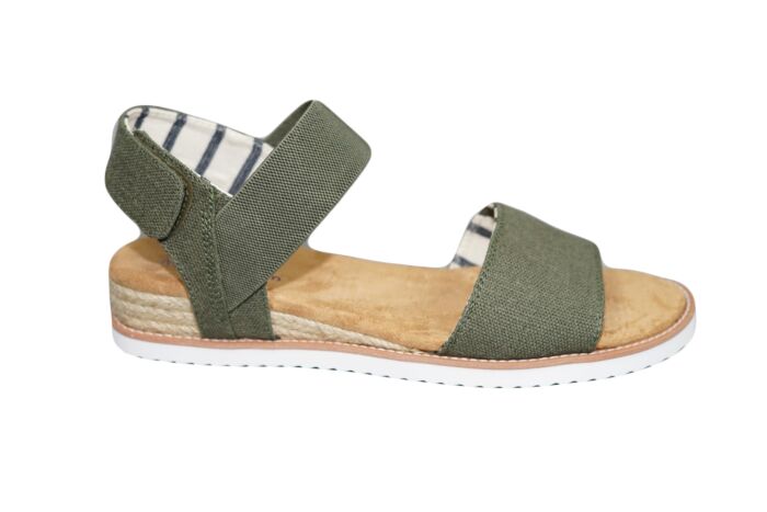 Skechers Sandaal in groen stof elastiek