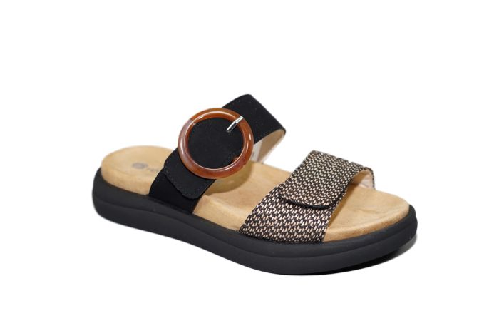 Remonte Slipper in zwart combi 2 klitteband