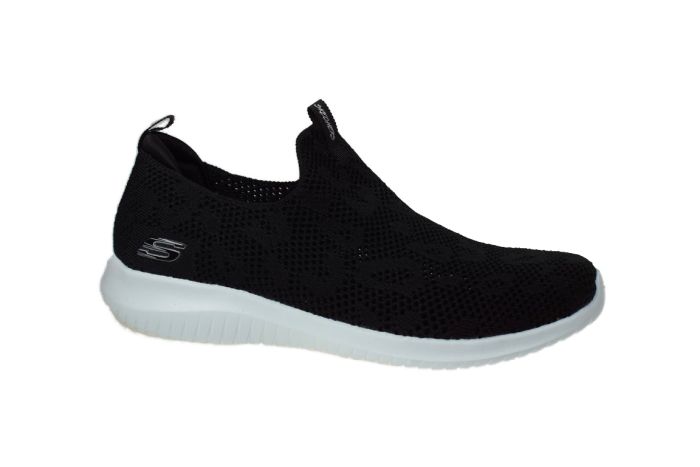 Skechers instapper zwart met print stof