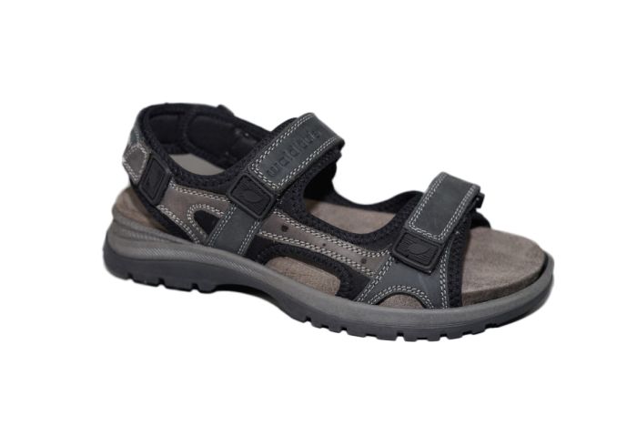 Wald laufer sandaal in grijs nubuck met zwart