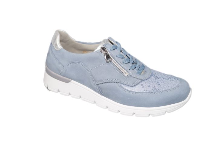 Wald laufer veterschoen in blauw nubuck stretch