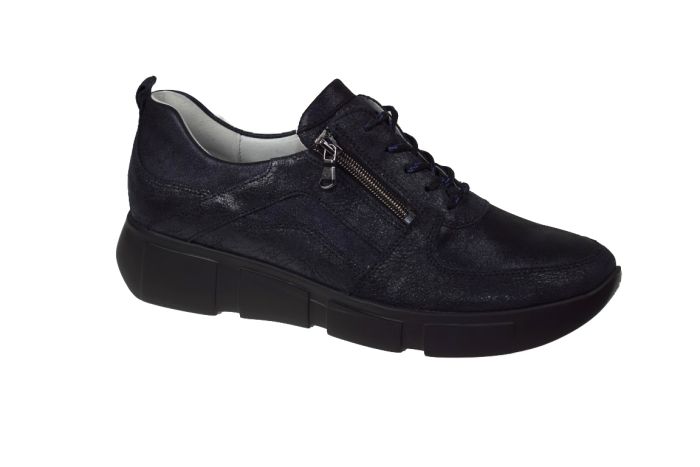 Waldlaufer sneaker in blauw nubuck metalic