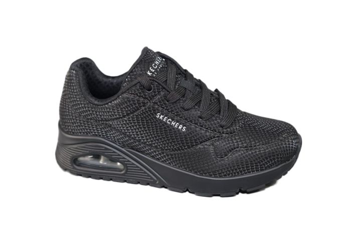 Skechers veterschoen in zwart print UNO