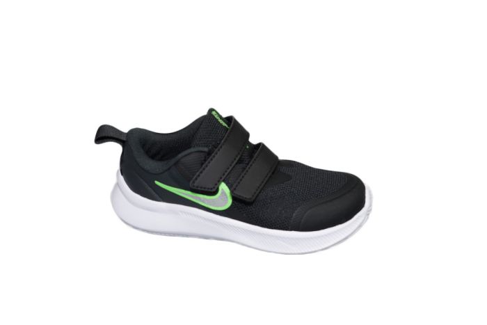 Nike Star runner 3 zwart met groen 2 klit