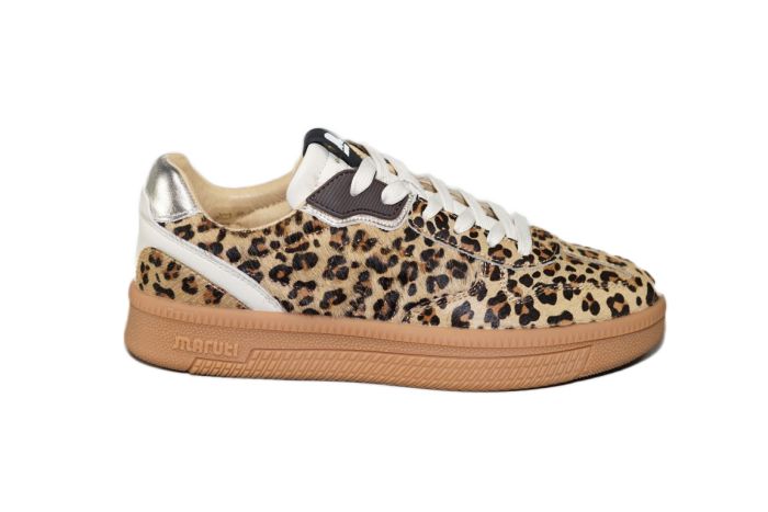 Maruti Sneaker in luipaard print met naturel zool