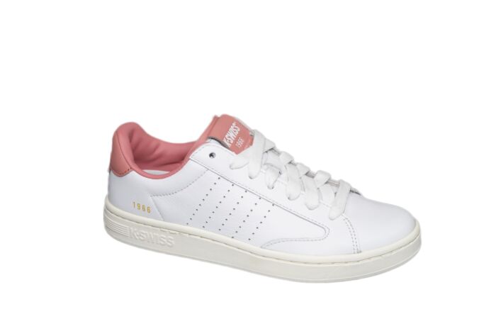 K-Swiss sneaker in wit leer met rose hiel