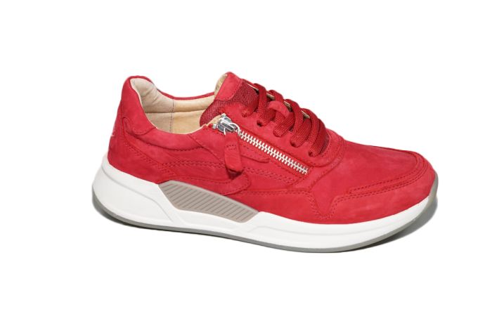 Gabor Sneaker in rood nubuck met rits