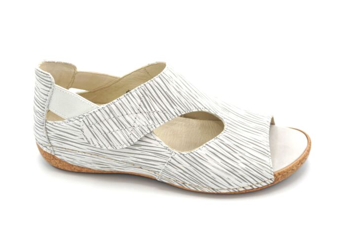 Waldlaufer sandaal in wit met zilver combi