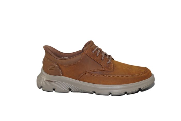 Skechers instapper in Cognac met elastiek archfit