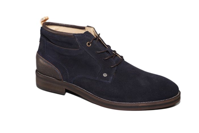 Berkelmans veterboot in blauw suede fijne zool