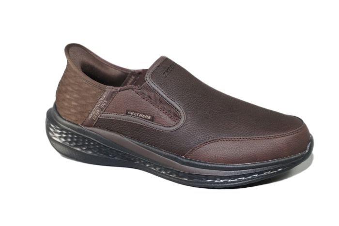 Skechers instapper in bruin leer look Slip in
