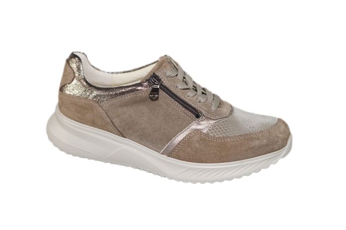 Waldlaufer veterschoen in taupe suede combi