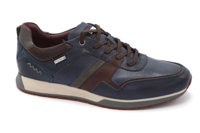 Pikolinos veterschoen in blauw leer combi