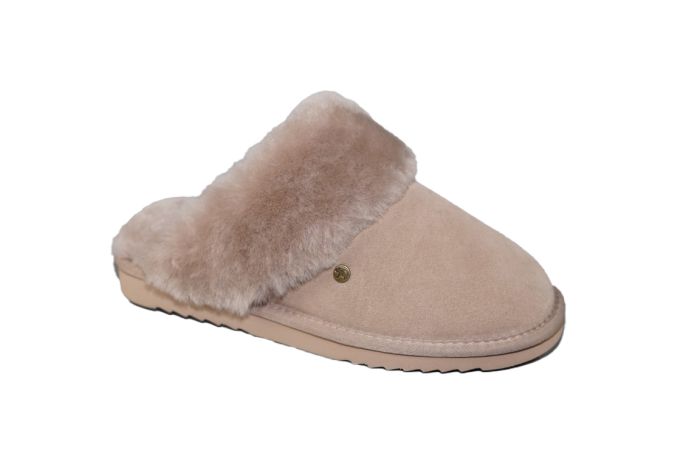 Warmbat Pantoffels Flurry Suede in Taupe
