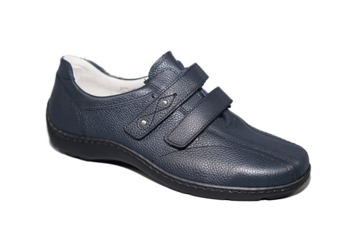 Waldlaufer klitteband schoen in blauw leer