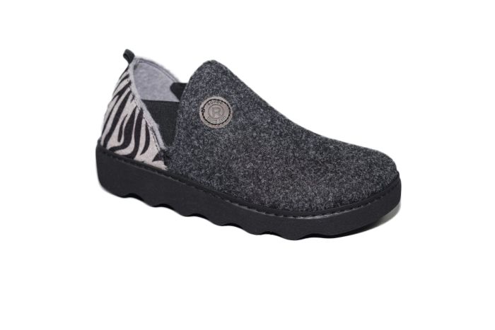 Rohde Pantoffel in Anthracite dicht hiel dik zool