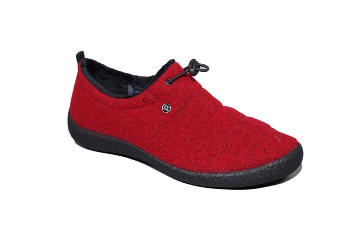 Rohde Pantoffel in Wine Red instap met elastiekje